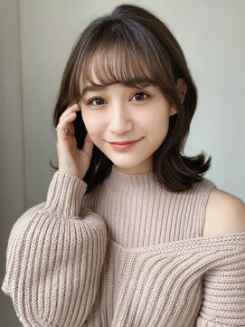 エインアンリー 明治神宮前(AIN.ANLY.) ブルーカラー透明感カラー姫カットレイヤーロングパーマ