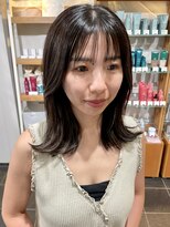 トリコ ショップアンドヘアサロン(tricot shop hair salon)&nbsp;くびれ外はねmedium  グレージュブラウン　フェイスレイヤー