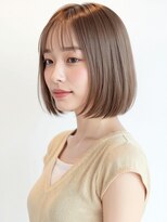 カバーヘア ブリス 志木南口駅前店(COVER HAIR bliss)&nbsp;丸みショートボブ/ミルクティーベージュ/ハイトーンカラーp志木