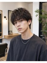 MEN's Baguz MEN'Sカット/ MEN'Sパーマ/ MEN'Sカラー 無造作束感メンズマッシュパーマ韓国風ニュアンスカール