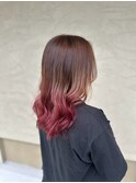 【パーマ】ふわ揺れピンクグラデーション小顔見せ