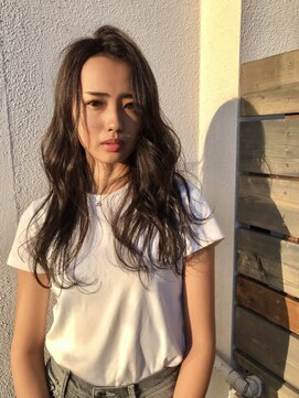 タイドヘアー(tide hair) 【tide hair】グレージュロング_ゆるウェーブ