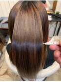 根元グレーカラー＋縮毛＋トリートメント