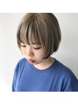 テクライズ 豊橋店(TECHRISE)&nbsp;ブロンドベージュ×ダークグレー×アンブレラカラー