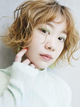 アルバム 銀座(ALBUM GINZA) 波ウェーブショート_ウェーブパーマフォギーベージュ_97321