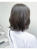 アッシュグレー_マロンベージュ Aラインボブ かきあげ