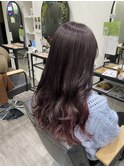 ラベンダー×インナーカラーピンク