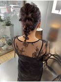編みおろしポニーテールヘアセット