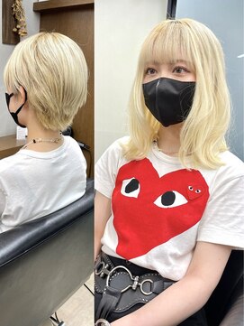 ディア(.eer) ブロンドヘア×ミディアム◎ショートから馴染むシールエクステ