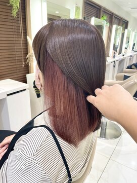 アッシュ 大宮店(Ash) インナーカラー【ブラウン×ピンクベージュ】