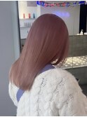 ダブルカラーピンクベージュケアブリーチハイトーン髪質改善