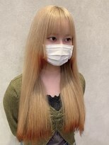 アース コアフュールボーテ 熊谷店(EARTH coiffure beaute)&nbsp;ミルクティーオレンジベージュ狐カラーエンドカラー裾カラー