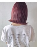 切りっぱなしボブボルドーカシス