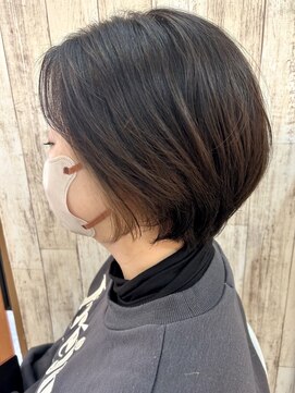 サイン(SIGN) 前髪ありショートヘア/30代40代50代/インナーカラーミルクティー