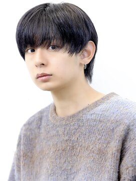 アーリー(Ali'i) ナチュラルショート韓国マッシュウルフブルーブラック