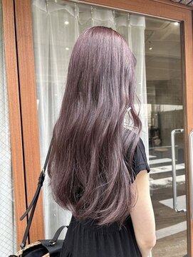 ハグ 横浜(HUG) ピンクラベンダーベージュ似合わせ顔回りレイヤー