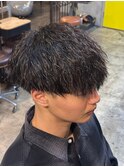 メンズカットツーブロックマッシュツイストスパイラルパーマ