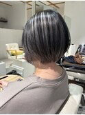 福井大和田アンブレラカラーマッシュショートホワイトシルバー