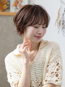 エニル 越谷店(enil) ＊ショートボブ×ダメージレスパーマ[ナチュラル/ニュアンス]