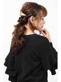 華やかローポニーアレンジ