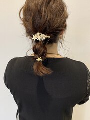 パーティーセット・ヘアアレンジ/ダウンスタイル（編み下ろし）