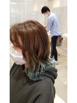 アッシュ 横浜瀬谷店(Ash) バレイヤージュ☆ターコイズブルー