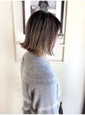 ぱつっとボブ/バレイヤージュ