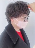 【morio原宿】マッシュショートパーマ　外国人風　直毛　黒髪