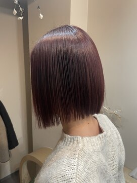 ソアレ(soare) 【竹嶋Style】ぱつっと切りっぱなしボブ×ボルドーレッド