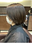 大人丸みボブ アッシュブラウン