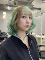 ヴァーディ オモテサンドウ(Vardy omotesando)&nbsp;デザインカラー・ミントグリーン・ダブルカラー