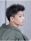 横顔キマるツーブロモヒカン かき上げ ショートレイヤー