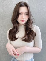 ロンドクロエ 横浜(Lond Chloe)&nbsp;ブリーチなしオリーブベージュ×韓国レイヤーカット前髪[横浜]