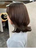 黒髪ボブルフネビージュ小顔ワンレン