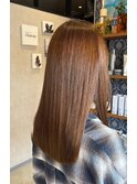 シフォンベージュ×髪質改善ストレート