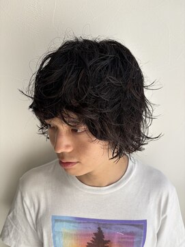 グラフ 立川(Graph.) ミディアムウルフ無造作パーママッシュ