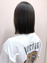 ソンノ(sonno)&nbsp;ダークグレージュ ぱつっとボブ 髪質改善 ダメージレスカラー