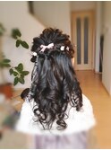 【￥3000】巻き下ろし ヘアセット 結婚式 仙台エクステ 編み込み