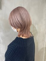 ダブルカラーピンクベージュカラーナチュラルくびれヘア渋谷