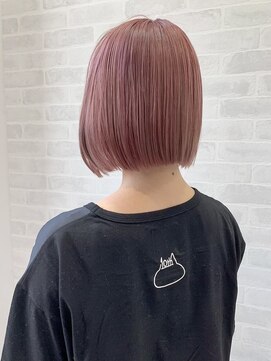 ユニック ウメダ(unique UMEDA) タッセルボブ＋ペールピンク＋ハイトーン＋ケアブリーチ