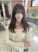 フェミニンロング×ピンクベージュ×美髪［髪質改善/縮毛矯正］