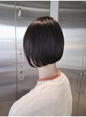 20代30代ミニボブココアブラウン小顔美肌ストレート丸み
