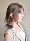 艶感大人可愛いセミディ愛されイメチェンハイライトカラー