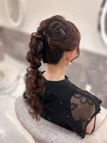 ヘア サロン クラン ソア 心斎橋店(hair salon clan soar)&nbsp;編みおろしポニー【クランソア】ヘアメ/ヘアセット