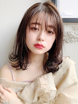 キリ 表参道(kyli) デザインカラーデジタルパーマ薄めバング愛され#260f0907