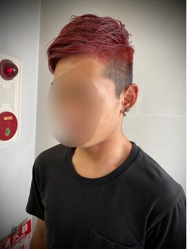 モナン 渋谷(Monan) ソフトモヒカン×ワインレッド