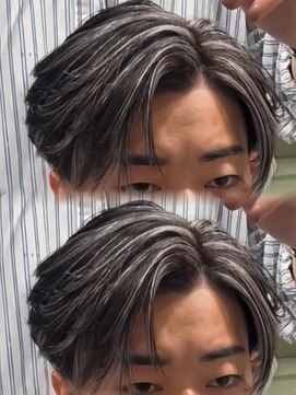 ステラ(STELLA) バレイヤージュ/センターパート/メンズ/眉カット