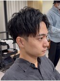 メンズショートビジネスショート短髪セットニュアンスパーマ