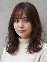 トゥルートラスト 和戸店(True Trust)&nbsp;大人可愛いセミロング×パーマスタイル×チョコレートブラウン