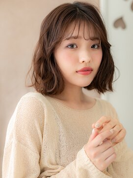 カバーヘアアンドスパ ブリス 浦和(COVER HAIR&SPA bliss) グレージュブラウンブリーチなしゆるふわボブパーマ20代30代X